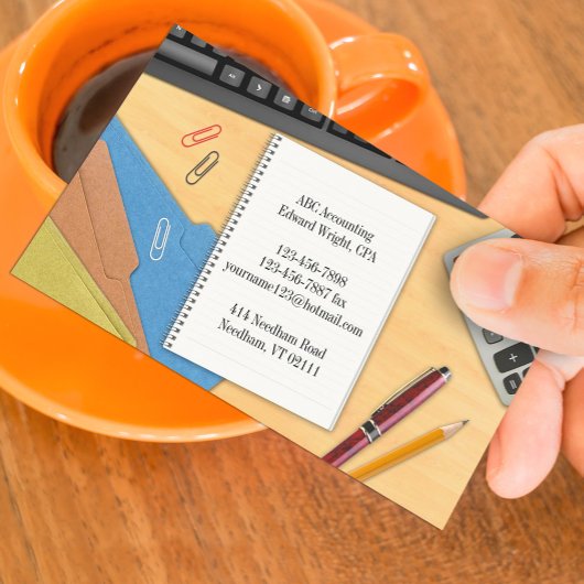 Arbeitskarte des Rechnungsbüros Visitenkarte