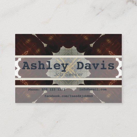 Arbeitskarten Visitenkarte (Rückseite)