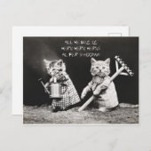 Arbeitskätzchen Feiertagspostkarte (Vorne/Hinten)