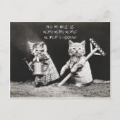 Arbeitskätzchen Feiertagspostkarte (Vorderseite)