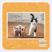 Arbeitskitte Quadratischer Aufkleber (Vorderseite)