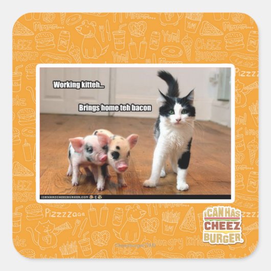 Arbeitskitte Quadratischer Aufkleber (Vorderseite)