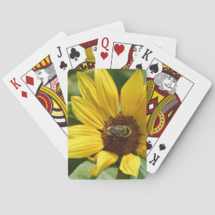 Arbeitskraft-Biene auf Sonnenblume Spielkarten