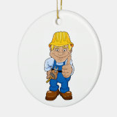 Arbeitskraft mit Schutzhelm Keramikornament (Links)