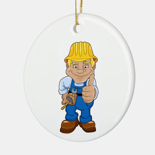 Arbeitskraft mit Schutzhelm Keramikornament (Links)