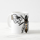 Arbeitskraftbiene mit Klee Kaffeetasse (Vorderseite Links)