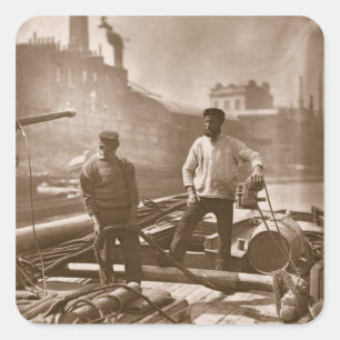 Arbeitskräfte auf der "stillen Landstraße", 'vom Quadratischer Aufkleber