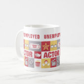 Arbeitsloser Schauspieler ikonisch gestaltet Kaffeetasse (Vorderseite Links)