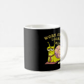 Arbeitsmodus wird langsam lustiges Cartoon-Geschen Kaffeetasse (VorderseiteRechts)