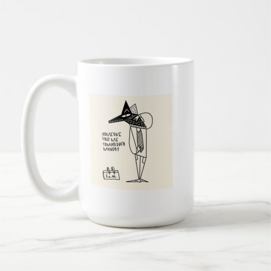 Arbeitsmontag beschäftigt müde kaffeetasse (Links)