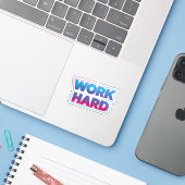 Arbeitsmotivierende Typografie Aufkleber (Laptop mit iPhone)