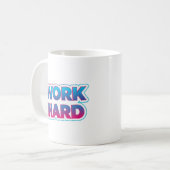 Arbeitsmotivierende Typografie Kaffeetasse (Vorderseite Links)