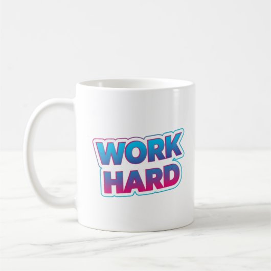 Arbeitsmotivierende Typografie Kaffeetasse (Links)