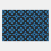 ARBEITSPAPIER - 3 SCHUHE BLAU GESCHENKPAPIER SET (Vorderseite)