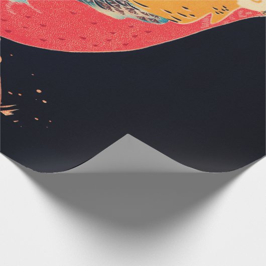 ARBEITSPAPIER: ITŌ JAKUCHŪ: WOODBLOCK GESCHENKPAPIER (Ecke)