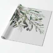 ARBEITSPAPIER: MERRY CHRISTMAS OLIVE BRANCH GESCHENKPAPIER (Ungerollt)