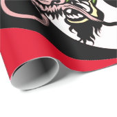 ARBEITSPAPIER MIT JAPANISCHEM YING UND YANG TIGER GESCHENKPAPIER (Rolleneckpunkt)