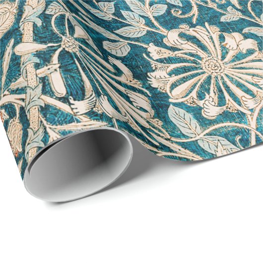 ARBEITSPAPIER: WILLIAM MORRIS : HONEYSUCKLE GESCHENKPAPIER (Rolleneckpunkt)