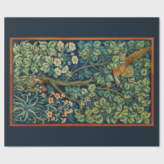 ARBEITSPAPIER: WILLIAM MORRIS : PHEASANT GESCHENKPAPIER (Flach)
