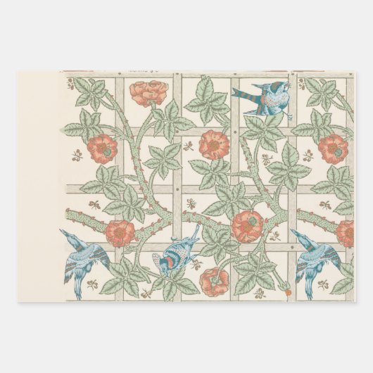 ARBEITSPAPIER : WILLIAM MORRIS : TRELLIS GESCHENKPAPIER SET (Vorderseite 2)