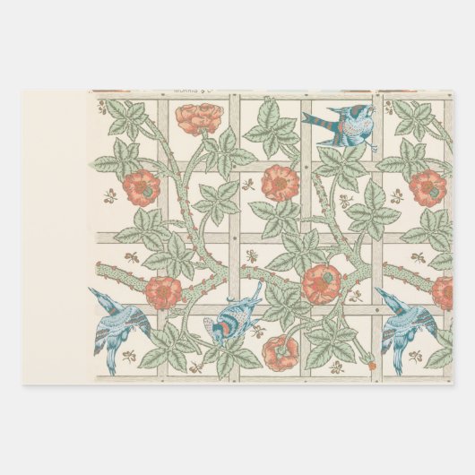 ARBEITSPAPIER : WILLIAM MORRIS : TRELLIS GESCHENKPAPIER SET (Vorderseite)