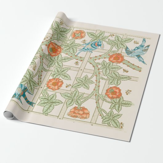 ARBEITSPAPIER: WILLIAM MORRIS : TRELLIS PATTERN GESCHENKPAPIER (Ungerollt)