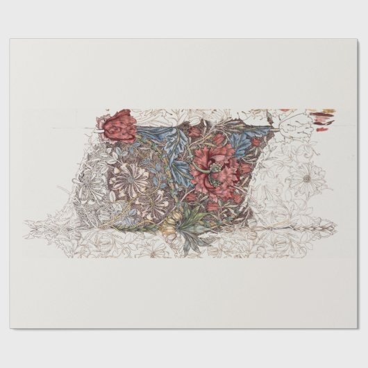 ARBEITSPAPIER: WILLIAM MORRISE: HONEYSUCKLE GESCHENKPAPIER (Flach)