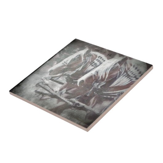 Arbeitspferde Fliese (Seite)