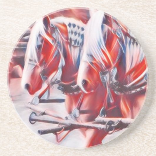 Arbeitspferde Getränkeuntersetzer (Vorne)