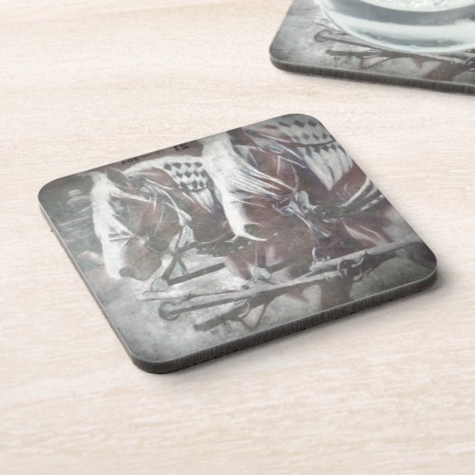 Arbeitspferde Getränkeuntersetzer (Linke Seite)