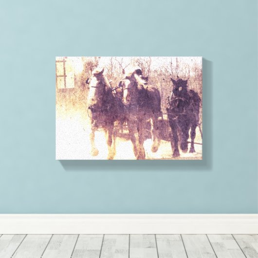 Arbeitspferde Leinwanddruck (Insitu (Holzboden))
