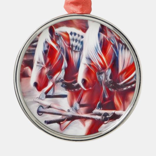 Arbeitspferde Ornament Aus Metall (Vorne)