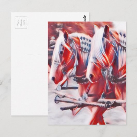 Arbeitspferde Postkarte (Vorne/Hinten)