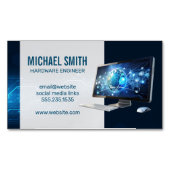 Arbeitsplatz | Digitale moderne Technologie Magnetische Visitenkarte (Vorderseite)