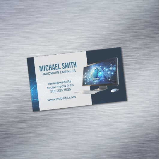 Arbeitsplatz | Digitale moderne Technologie Magnetische Visitenkarte (Beispiel)