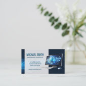 Arbeitsplatz | Digitale moderne Technologie Visitenkarte (Stehend Vorderseite)