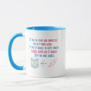 Arbeitsplatz Logik Lustiger Kaffee Tasse
