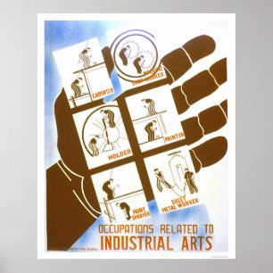 Arbeitsplätze für industrielle Künste 1936 WPA Poster