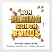 Arbeitsplätze in Unternehmen jetzt Mitarbeiter ein Fensteraufkleber (Blatt)