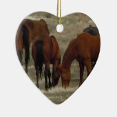 Arbeitsranch-Kuh-PferdeWestern doppelseitig Keramik Ornament (Rechts)