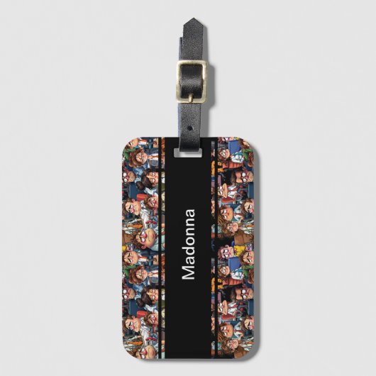 Arbeitsstress schwarz gepäckanhänger (Vorderseite Vertikal)