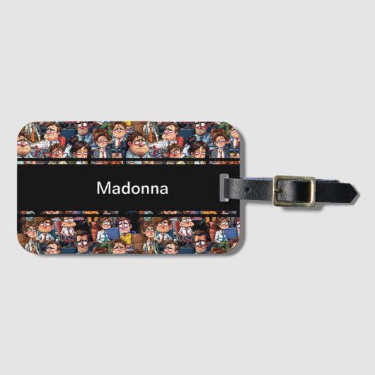 Arbeitsstress schwarz gepäckanhänger (Vorderseite (Horizontal))