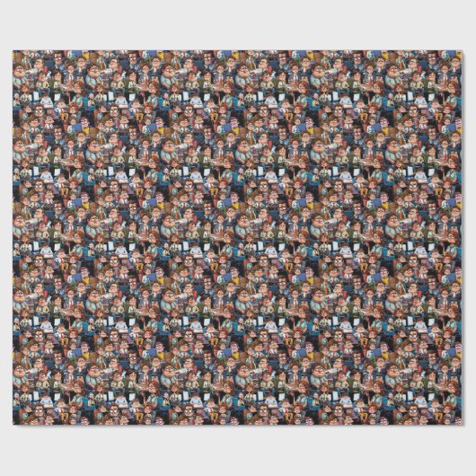 Arbeitsstress schwarz geschenkpapier (Flach)