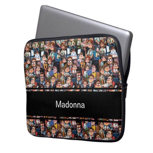 Arbeitsstress schwarz laptopschutzhülle (Vorderseite Links)