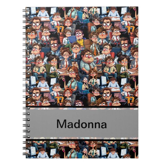 Arbeitsstress schwarz notizblock (Vorderseite)