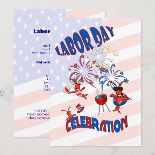 Arbeitstag Einladungen für Langusten (Vorne/Hinten)