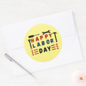 Arbeitstag glücklich runder aufkleber (Umschlag)