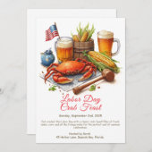 Arbeitstag Krabbenfest Einladung Patriotische Meer (Vorne/Hinten)