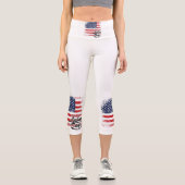 Arbeitstag mit Flagge Capri Leggings (Vorderseite)