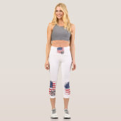 Arbeitstag mit Flagge Capri Leggings (Vorderseite)